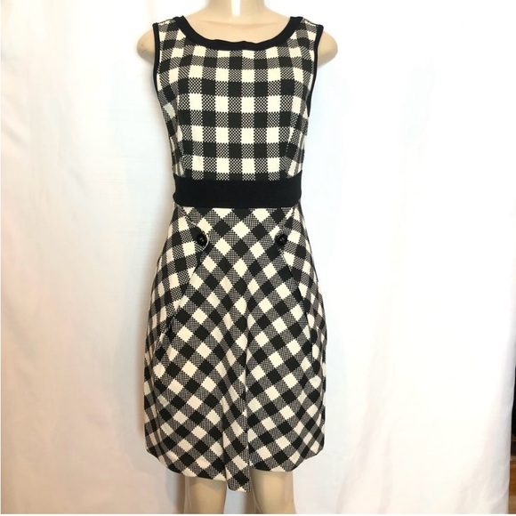L.A.M.B. Black and White Checkered houndstooth Dress spring 2008 collection - Picture 5 of 7